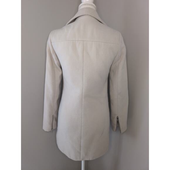 Farm Rio Brazil rare exclusive minimalist chic ivory cream zipper coat S - Picture 3 of 11